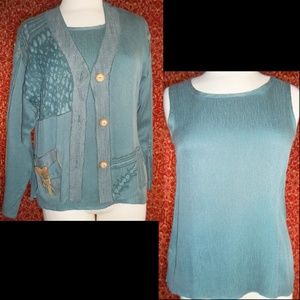 A. SPENCE green 2 Piece blouse and camisole S✨